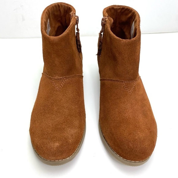 TOMS Leila Kids Suede Ankle Boots in Tan Brown Size 3 Kids Style 10010670 - Picture 3 of 10